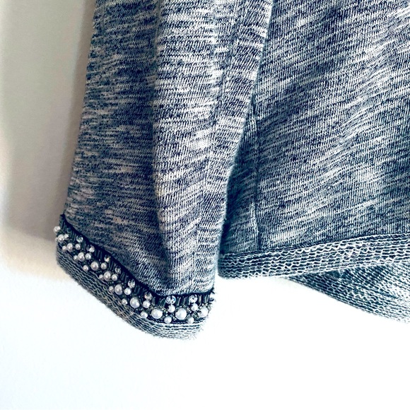 EXPRESS Women's Heather Gray Cropped Quarter Sleeve Cardigan Jacket Size S - Picture 7 of 8